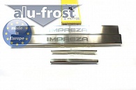 Накладки на пороги Subaru Impreza '2007-2011 (сталь) Alufrost