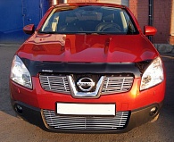Дефлектор капота Nissan Qashqai '2007-2009 (с логотипом) Sim