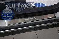 Накладки на пороги Opel Astra (H) '2004-2012 (сталь) Alufrost