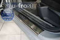 Накладки на пороги Peugeot 407 '2004-2010 (сталь) Alufrost