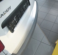 Накладка на бампер Volkswagen Caddy '2004-2015 (прямая, исполнение Premium) NataNiko