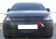 Зимняя накладка на решетку радиатора для Volkswagen Caddy '2010-2015 (верхняя решетка) матовая FLY