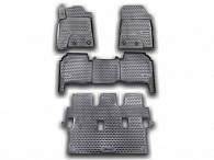 Коврики в салон Toyota Land Cruiser 200 '2012-2021 (3 ряда) Novline-Autofamily (черные)