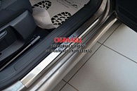 Накладки на пороги Opel Corsa (E) '2014-2019 (5 дверей, исполнение Premium) NataNiko