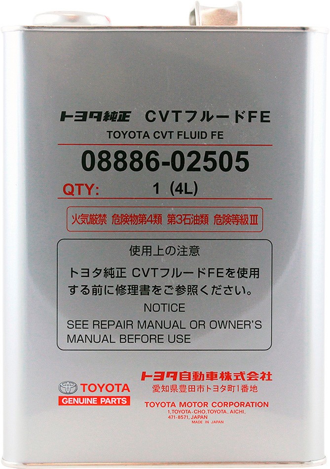 Масло трансмиссионное Toyota CVT Fluid FE 4 л (0888602505)