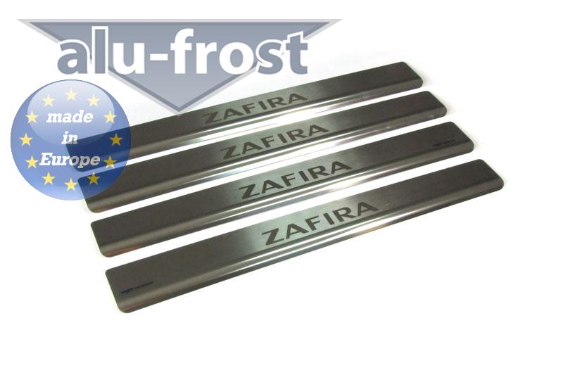 Накладки на пороги Opel Zafira (B) '2005-2014 (сталь) Alufrost