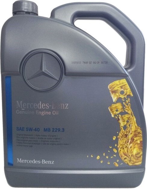 Масло моторное Mercedes Benz Genuine Engine Oil MB 229.3 5W40 5 л (A000989910213AHFW)