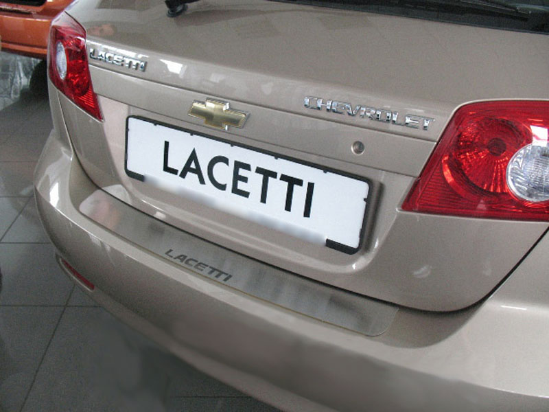 Накладка на бампер Chevrolet Lacetti '2004-2013 (прямая, хетчбек, исполнение Premium) NataNiko