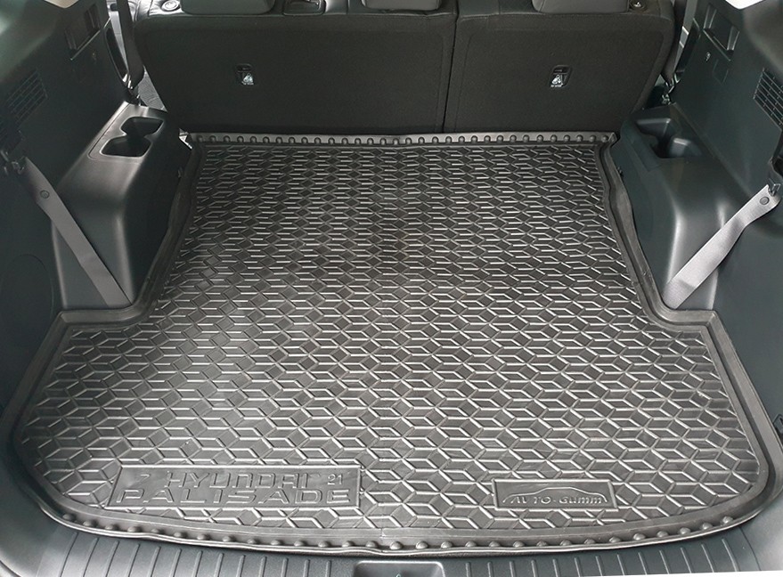 Коврик в багажник Hyundai Palisade '2019-> (7-ми местный, длинный) Avto-Gumm (черный, полиуретановый)