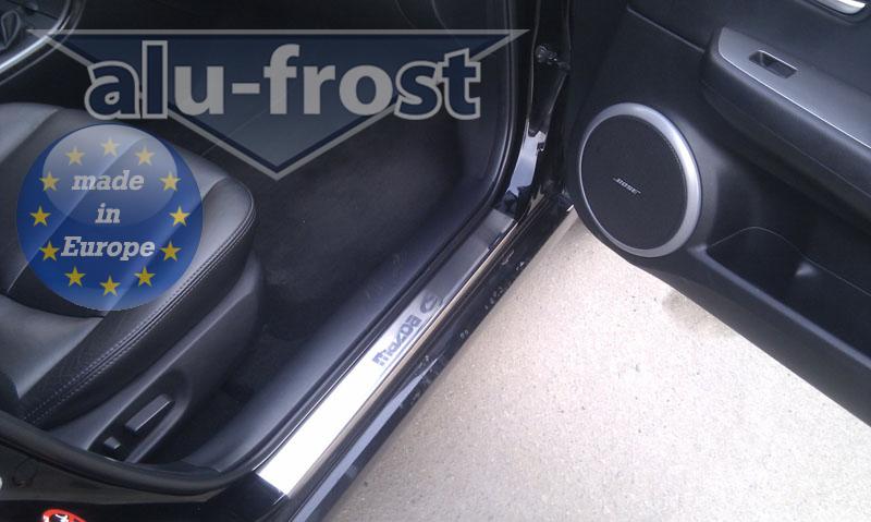 Накладки на пороги Mazda 6 '2007-2010 (сталь) Alufrost