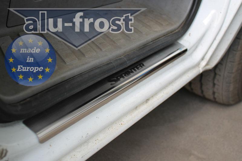 Накладки на пороги Mercedes-Benz Sprinter (W906) '2006-2018 (сталь) Alufrost