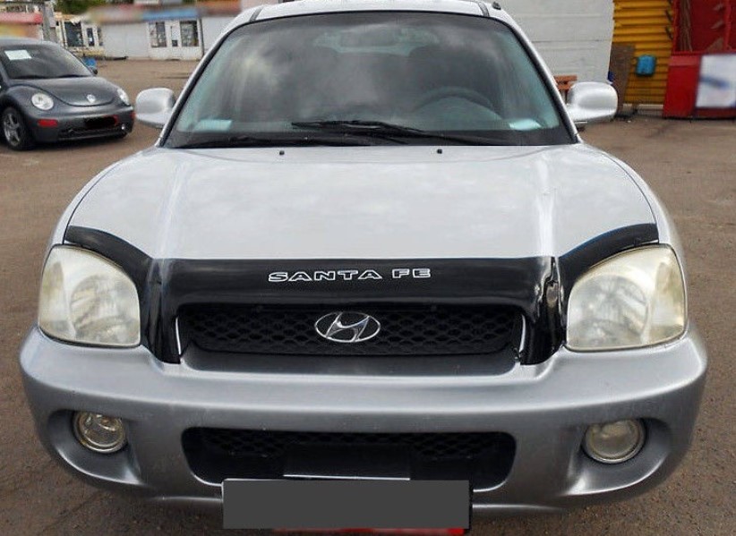 Дефлектор капота Hyundai Santa Fe '2000-2006 (с логотипом) Vip Tuning
