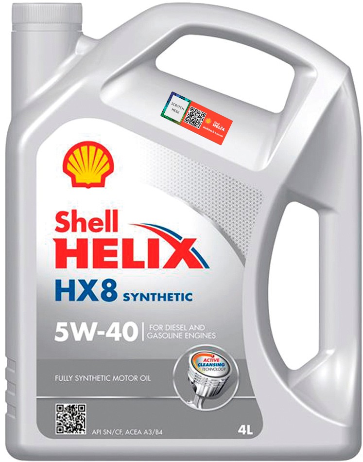 Масло моторное Shell Helix HX8 Synthetic 5W-40 4 л (550040295)
