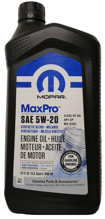 Масло моторное Mopar MaxPro 5W-20 0.946 л (68518202AA)