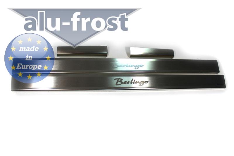Накладки на пороги Citroen Berlingo '1996-2012 (сталь) Alufrost