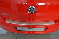 Накладка на бампер Volkswagen Polo '2009-2017 (с загибом, 5 дверей, исполнение Premium) NataNiko