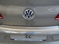 Накладка на бампер Volkswagen Passat CC '2008-> (с загибом, исполнение Premium+карбоновая пленка) NataNiko