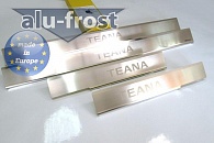 Накладки на пороги Nissan Teana '2008-2014 (сталь) Alufrost