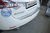 Накладка на бампер Nissan Murano '2008-2014 (с загибом, сталь) Alufrost
