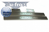 Накладки на пороги Renault Megane '2003-2009 (сталь) Alufrost