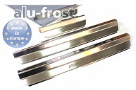 Накладки на пороги Subaru Forester '2002-2008 (сталь) Alufrost