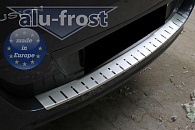 Накладка на бампер Ford Fusion '2002-2012 (с загибом, сталь) Alufrost
