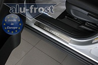 Накладки на пороги Chevrolet Orlando '2010-> (сталь) Alufrost