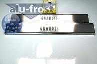 Накладки на пороги Mitsubishi Grandis '2003-2011 (сталь) Alufrost