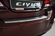 Накладка на бампер Honda Civic '2013-2017 (с загибом, седан, исполнение Premium) NataNiko